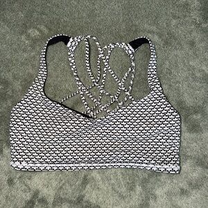 Lululemon Black and White Strappy Sports Bra